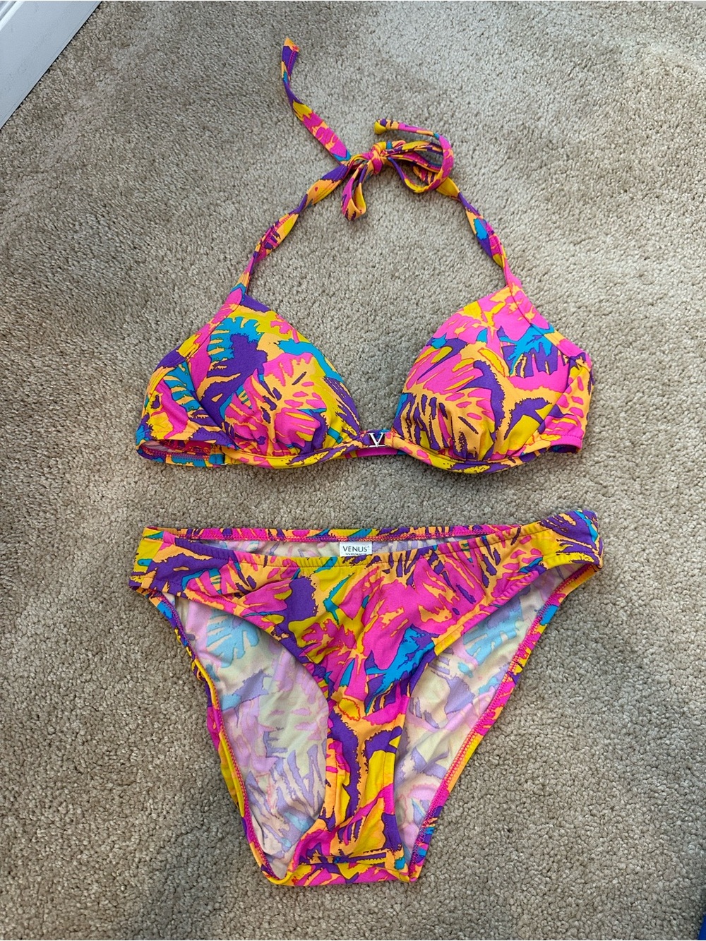VENUS Vibrant Tropical Bikini in Pink, Yellow & Purple